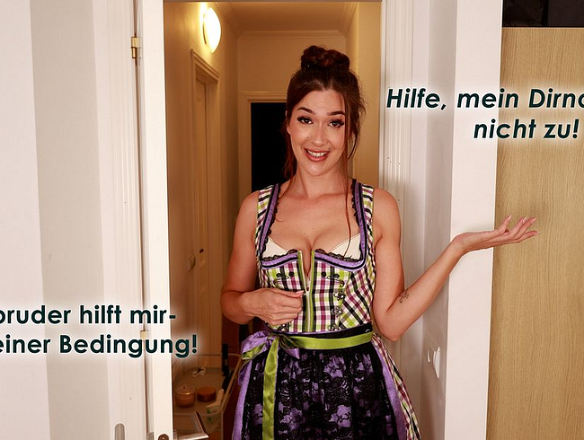 MaryHaze: Hilfe, mein Dirndl geht nicht zu! Stiefbruder hilft mir- unter einer Bedingung!