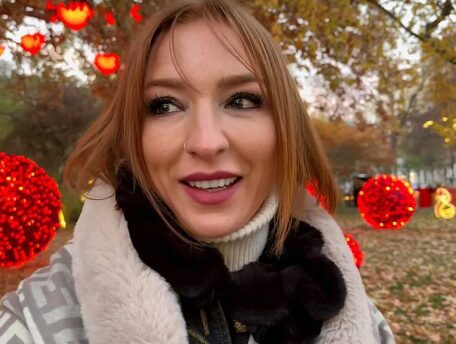 Sexy-Rachel: Den Weihnachtsmarktbesucher, die Zuckerstange gelutscht.